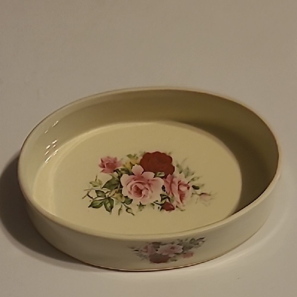 Floral Oval Ceramic Soap  Dish